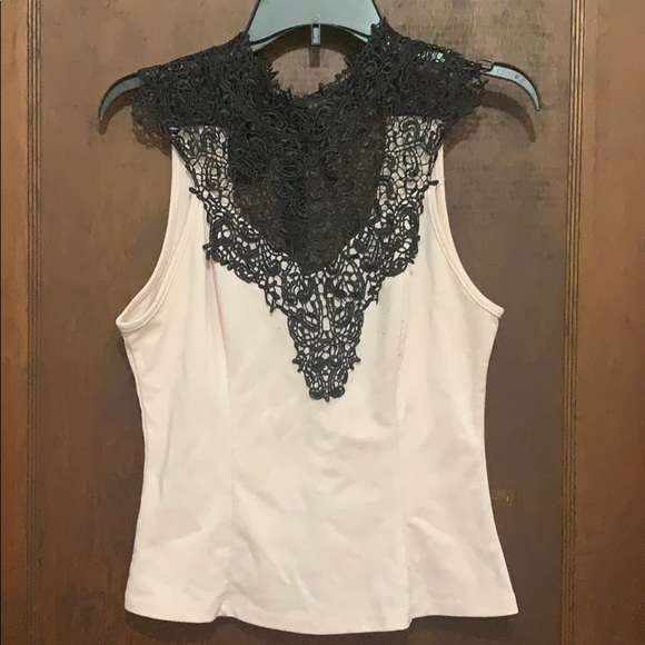 Charlotte Russe Tops - BOGO FREE🍁Charlotte Russe High Neck Pink Lace Top